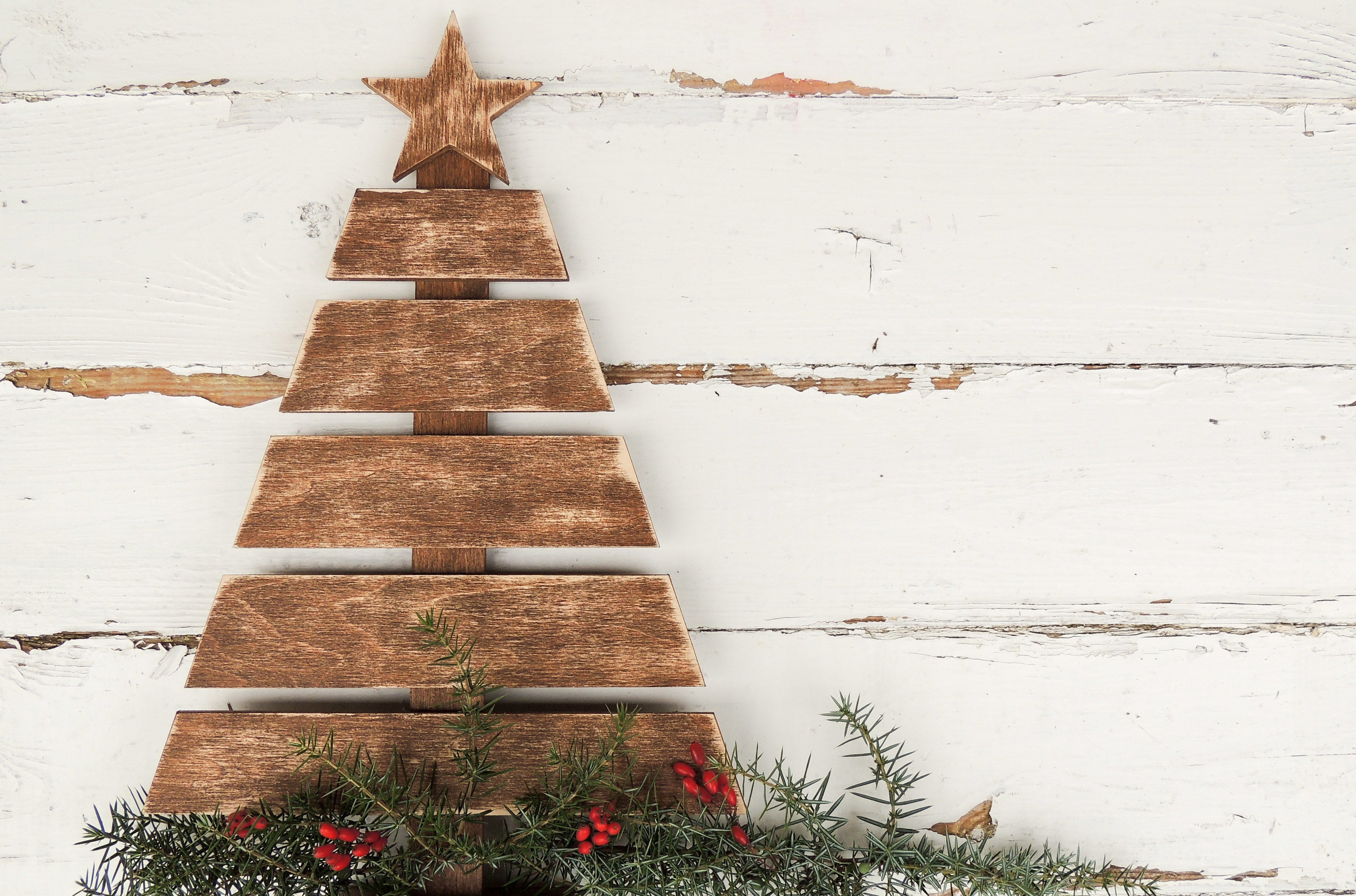 vintage wood christmas tree