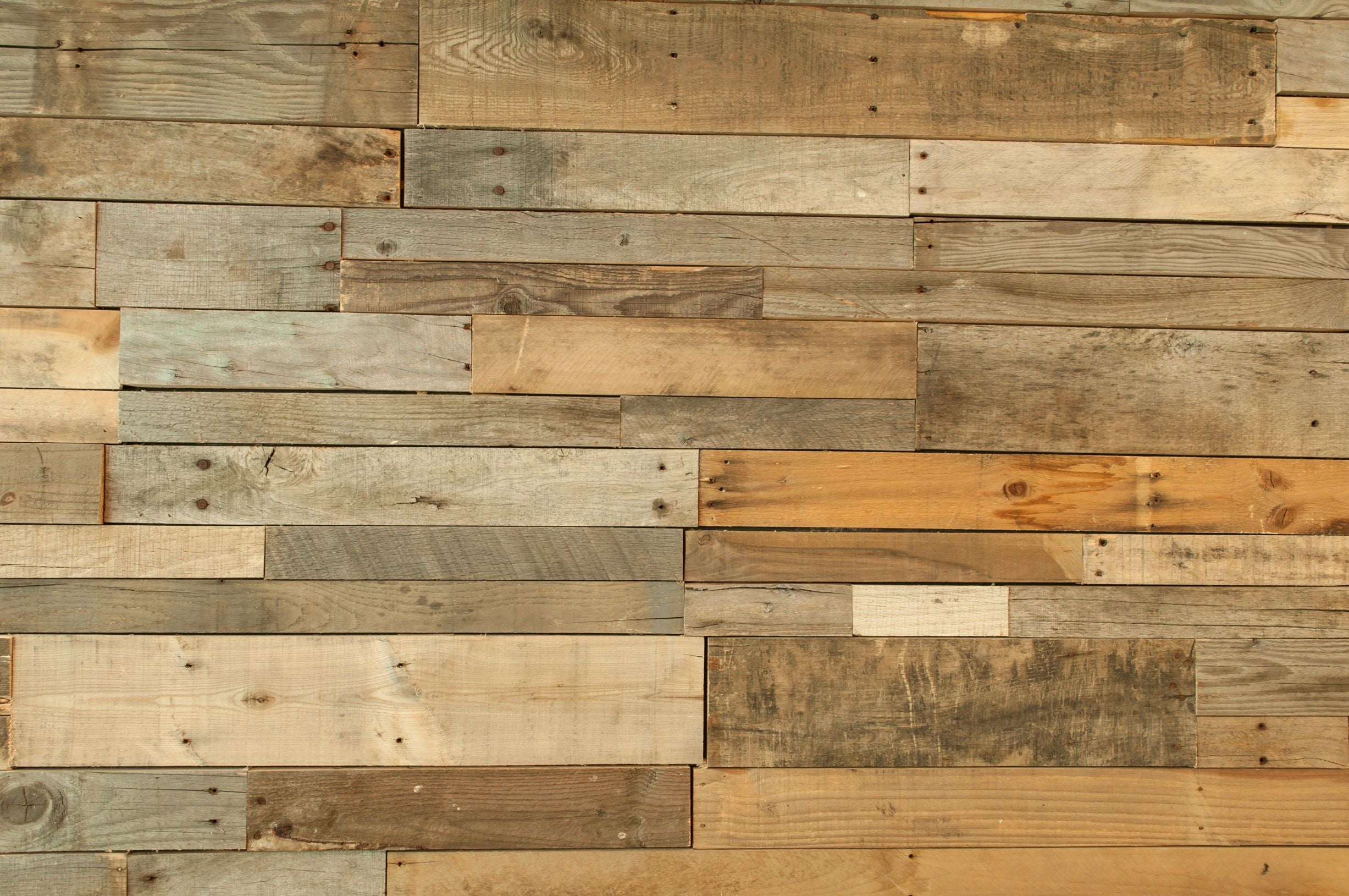 Decrative reclaimed wood accent wall.