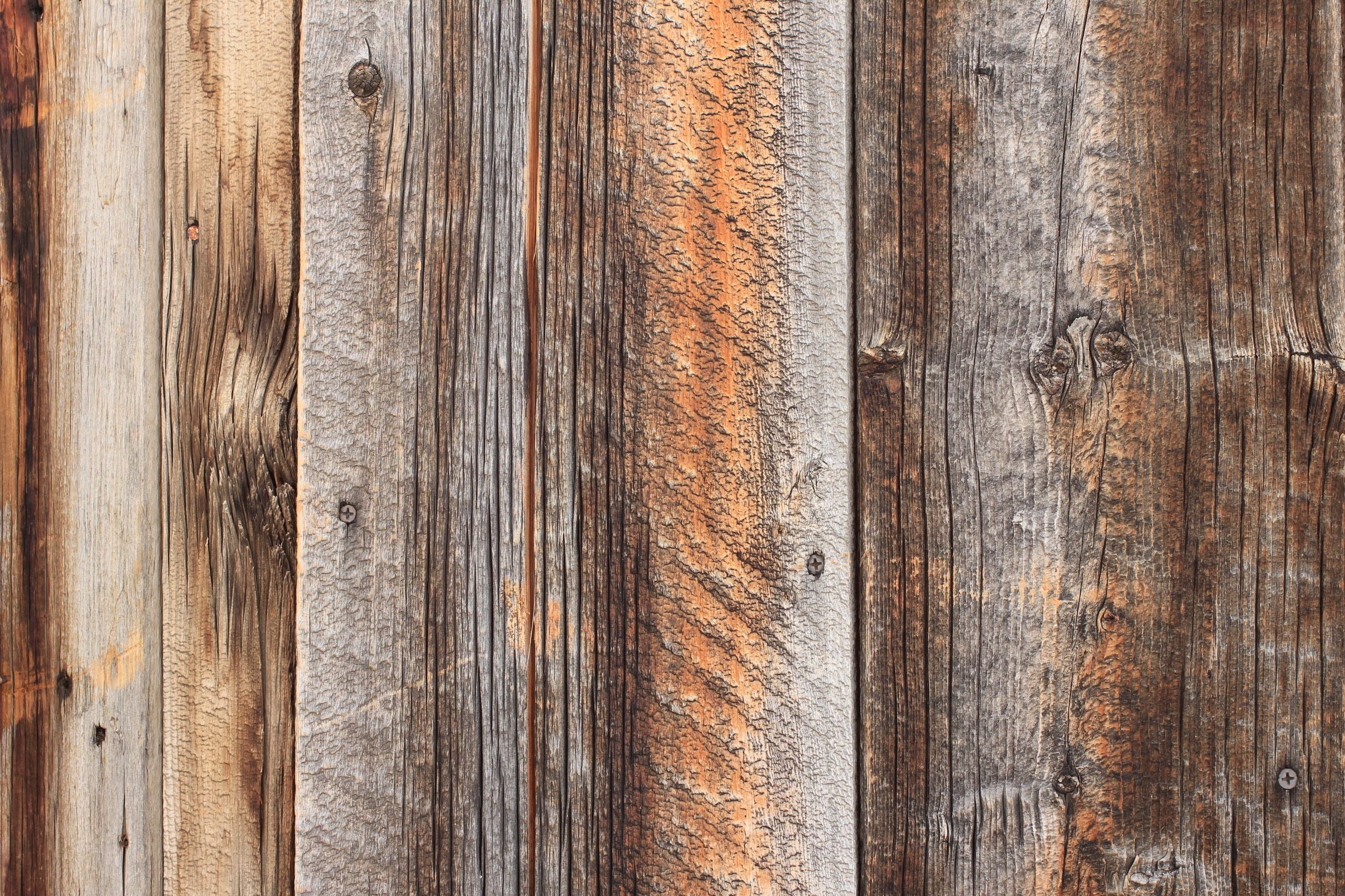 Reclaimed multicolored wood wall.