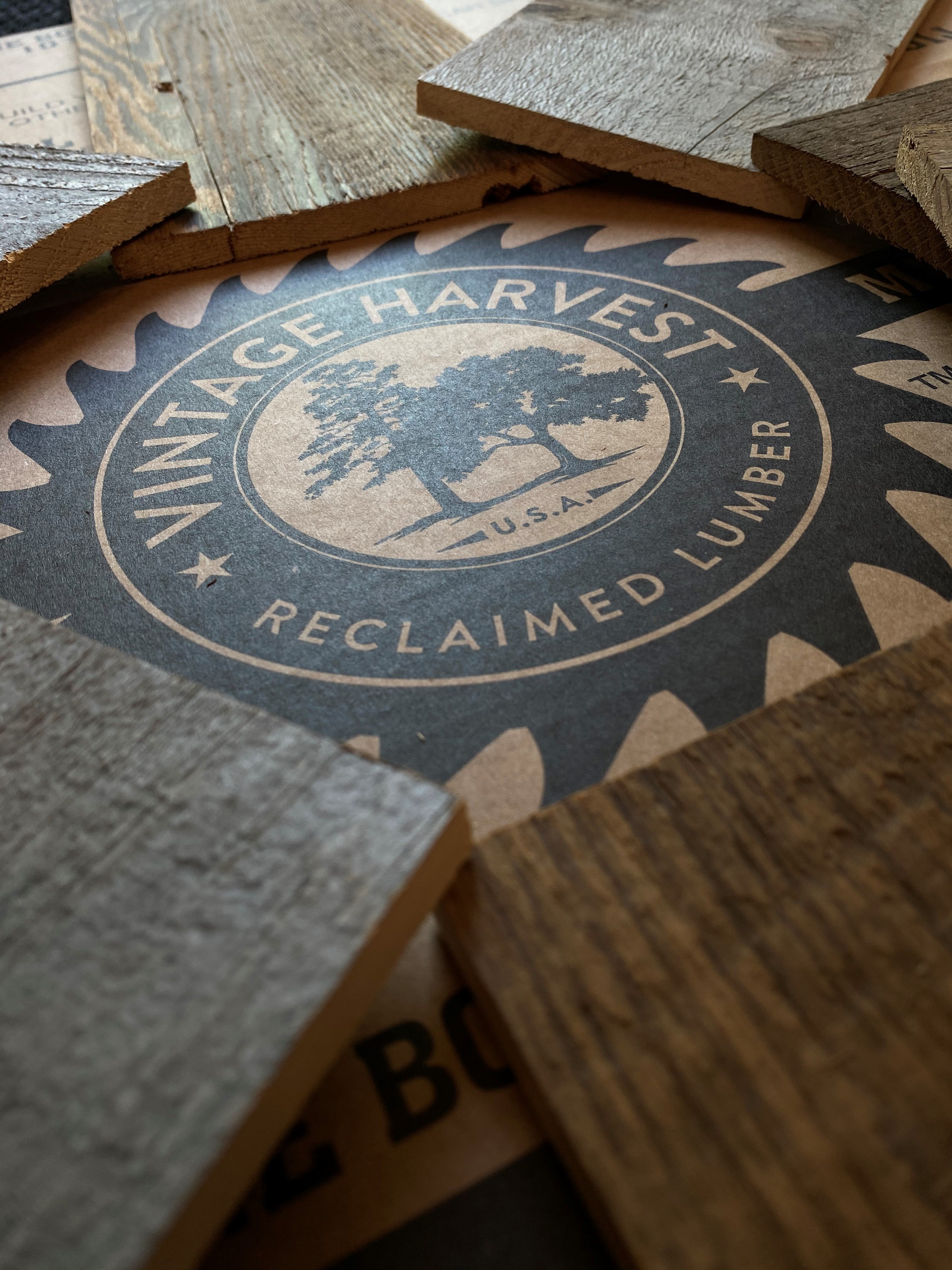 Premium reclaimed barn wood kit close up.